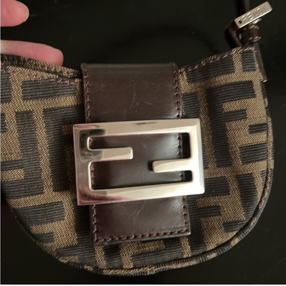 Fendi Zucca Canvas FF Logo Mini Croissant Bag | Vintage & Rare | Priced to Sell - Picture 5 of 17